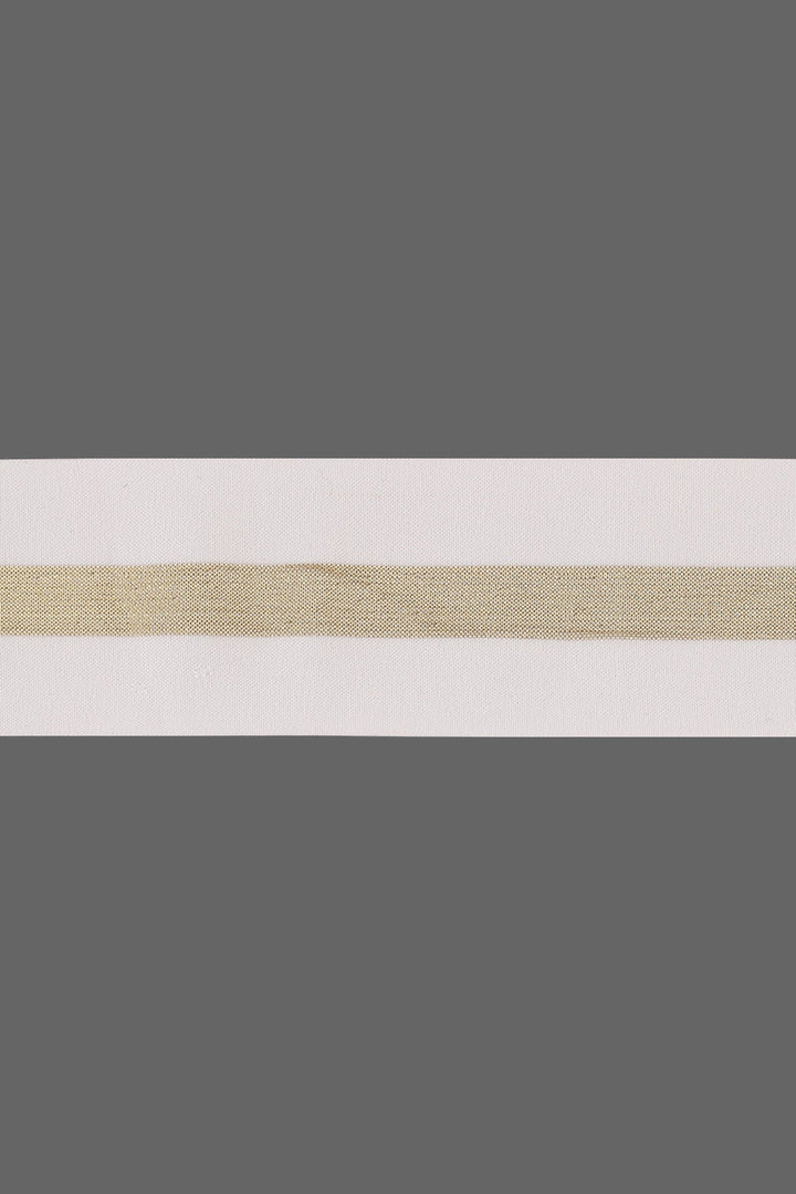 Wide Golden Glitter Striped Soft White & Black Elastic