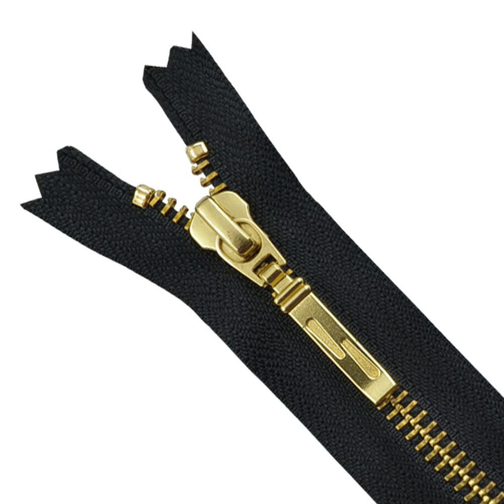 YKK- Exclusive #5 Gold with Black Designer YKK Metal Zipper