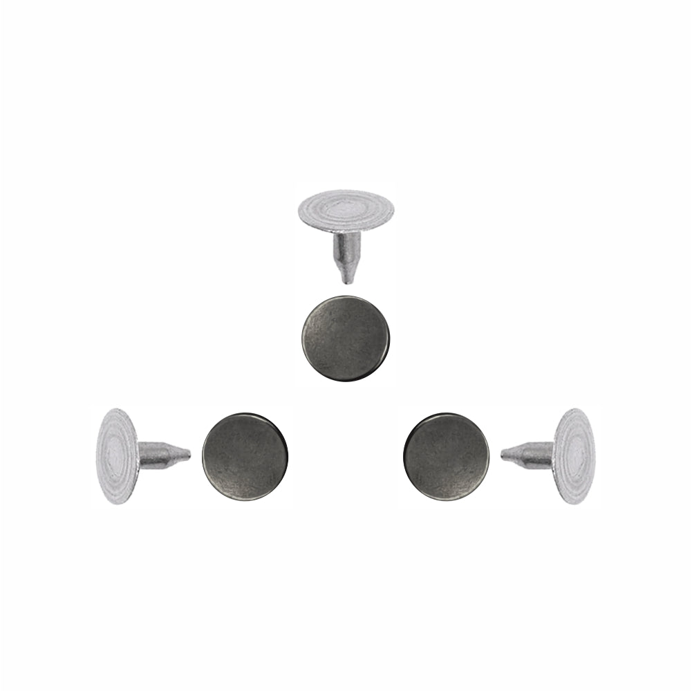 Classic Round Gunmetal Rivet Fastener Studs for Jeans/Jackets/Denim Clothing