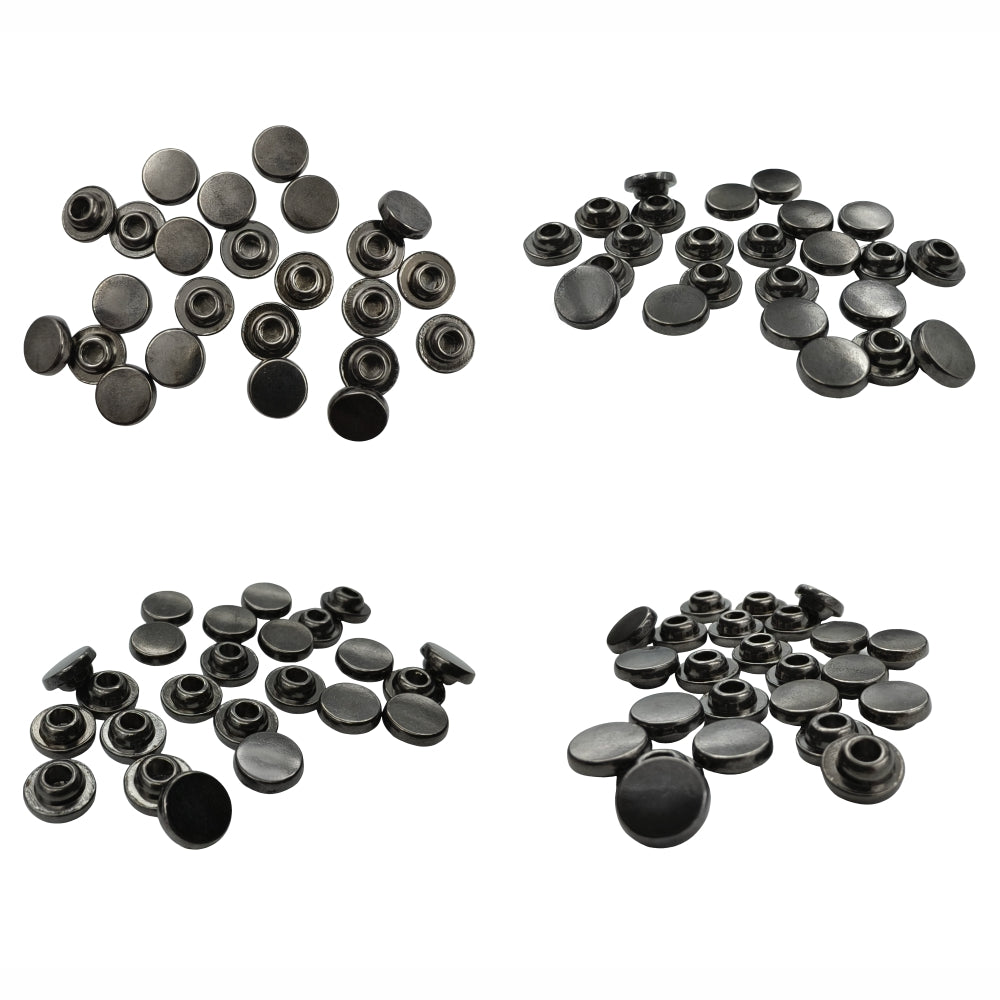 Classic Round Gunmetal Rivet Fastener Studs for Jeans/Jackets/Denim Clothing