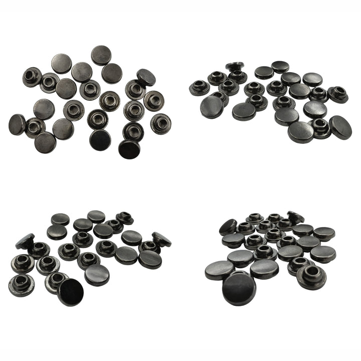 Classic Round Gunmetal Rivet Fastener Studs for Jeans/Jackets/Denim Clothing