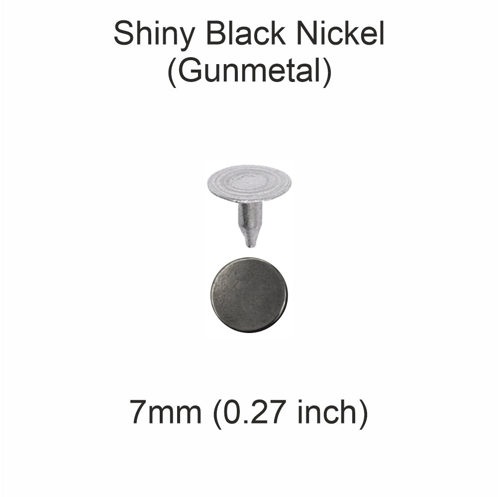 Classic Round Gunmetal Rivet Fastener Studs for Jeans/Jackets/Denim Clothing