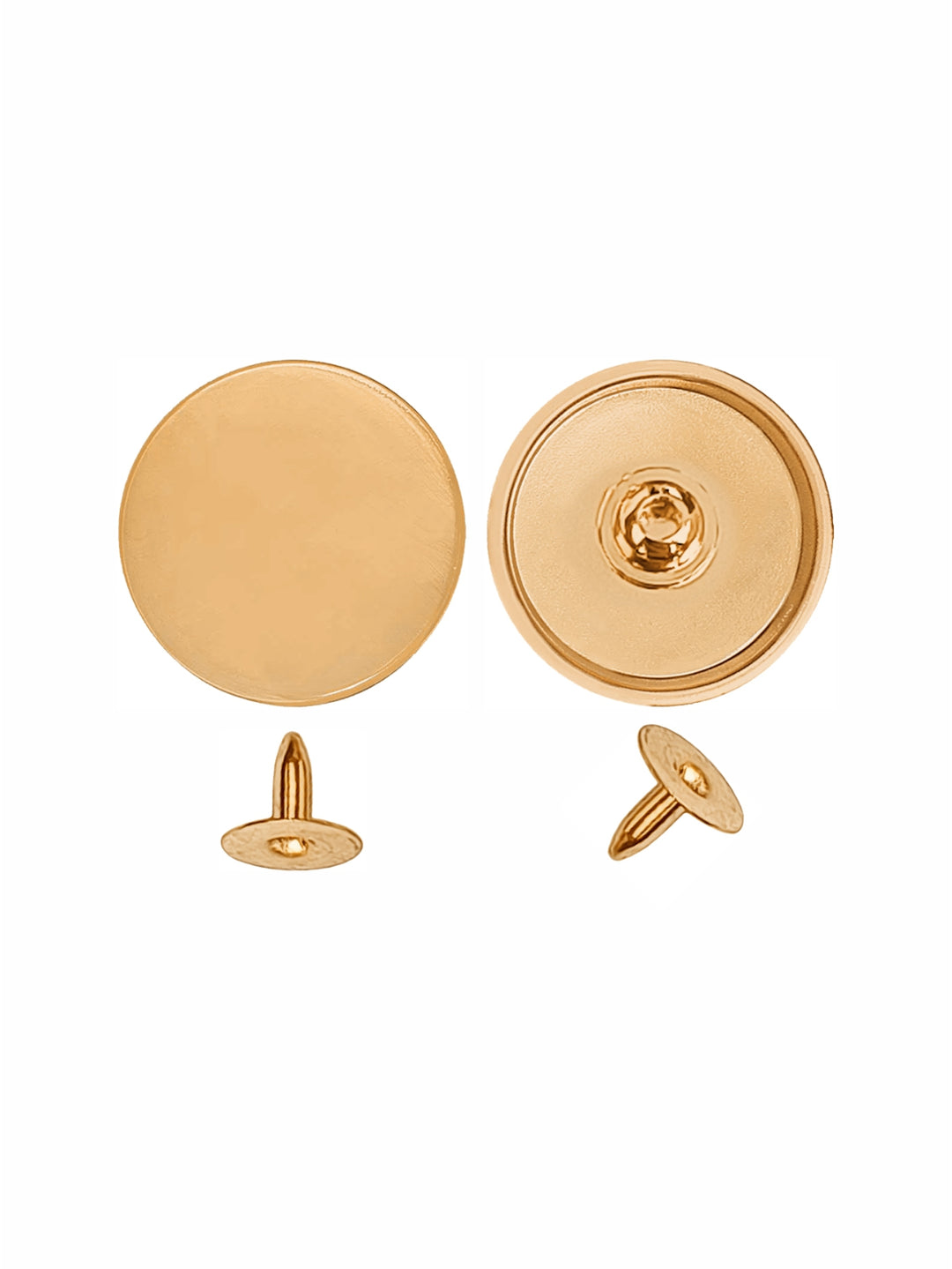 Premium Shiny Gold Flat Surface Metal Rivet Fastener Studs for Jackets/Coats/Jeans