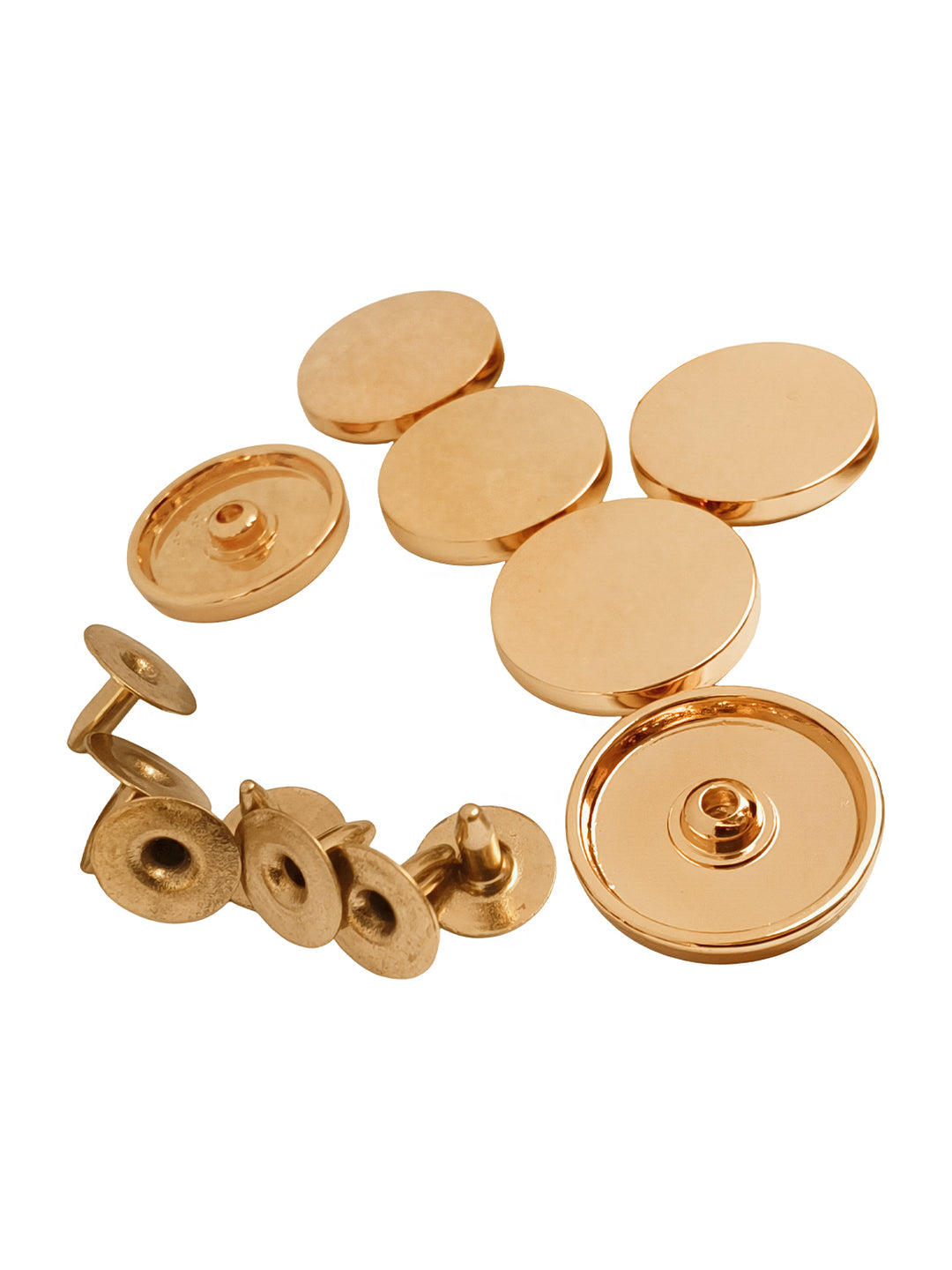 Premium Shiny Gold Flat Surface Metal Rivet Fastener Studs for Jackets/Coats/Jeans