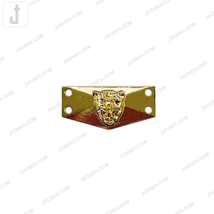 Eye-Catching Shiny Gold Leopard Head Decorative Fashion Accessory
