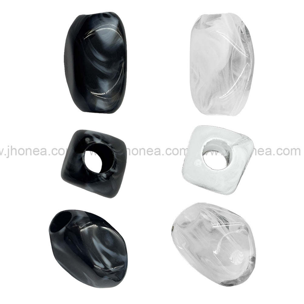 Black and white resin polyester beads with 5mm hole for jewelry making, DIY clothing, fashion accessories and crafts