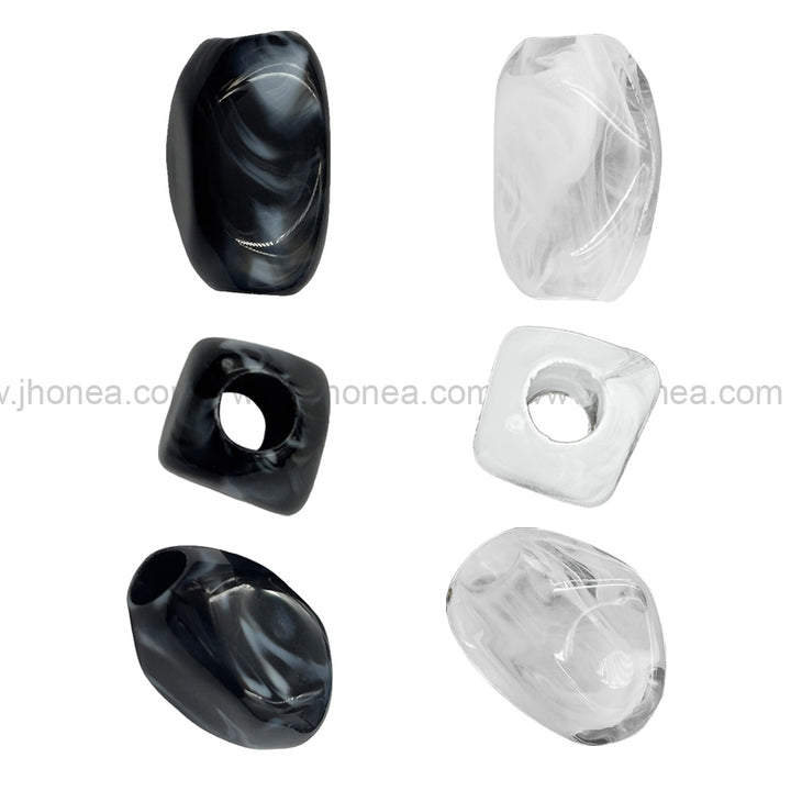 Black and white resin polyester beads with 5mm hole for jewelry making, DIY clothing, fashion accessories and crafts