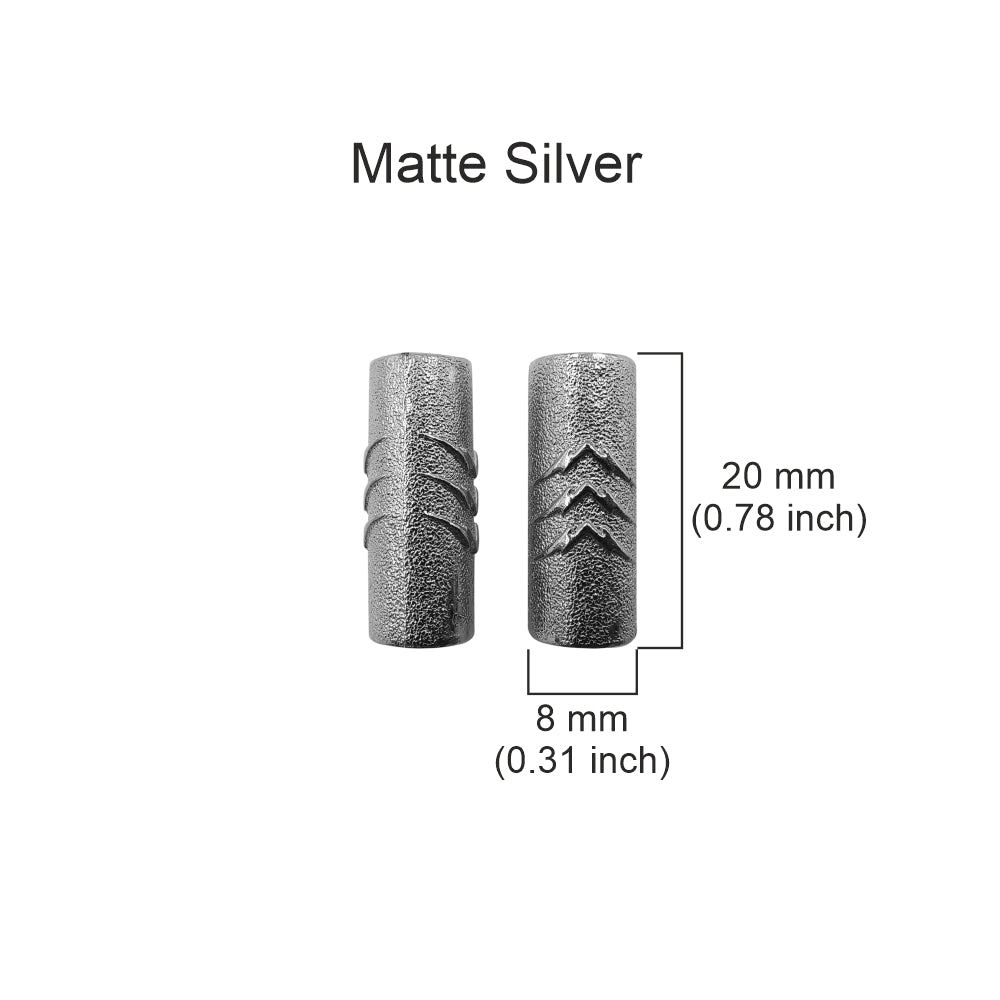 Matte Silver Cylindrical Shape Metal Aglets for Drawstring Cord Ends