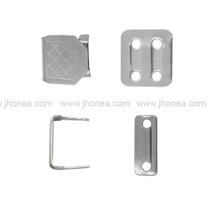 Stainless Steel 4-Part Hook & Bar Sew-On Pant Trouser Closure