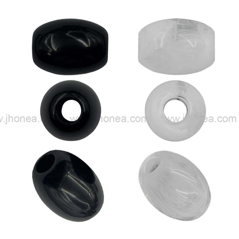 Unique Black and White Oval Polyester Beads for Creative Jewelry Designs