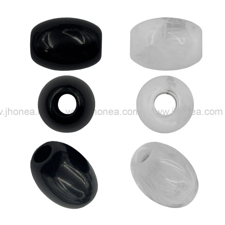 Unique Black and White Oval Polyester Beads for Creative Jewelry Designs