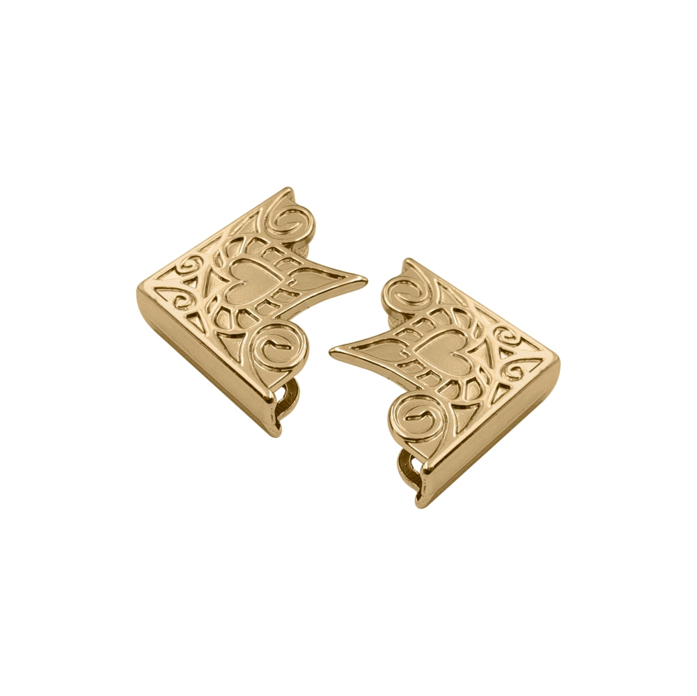 Elegant Engraved Gold Collar Corner Tips for Shirts & Jackets