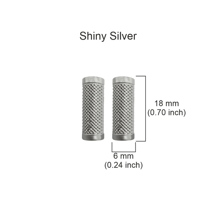 Shiny Silver Cylindrical Shape Metal Aglets for Drawstring Cord Ends