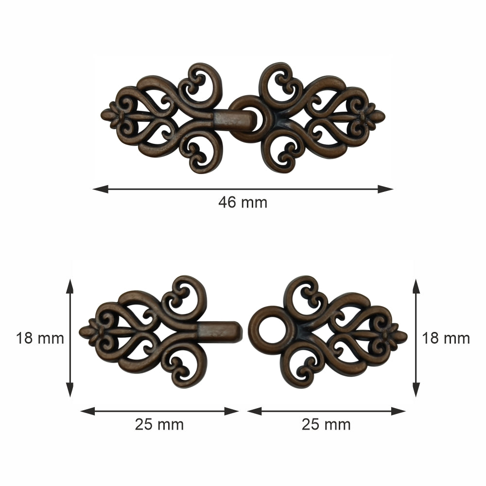 Intricate Designer Metal Clasp Closure Hook for Designer Clothing