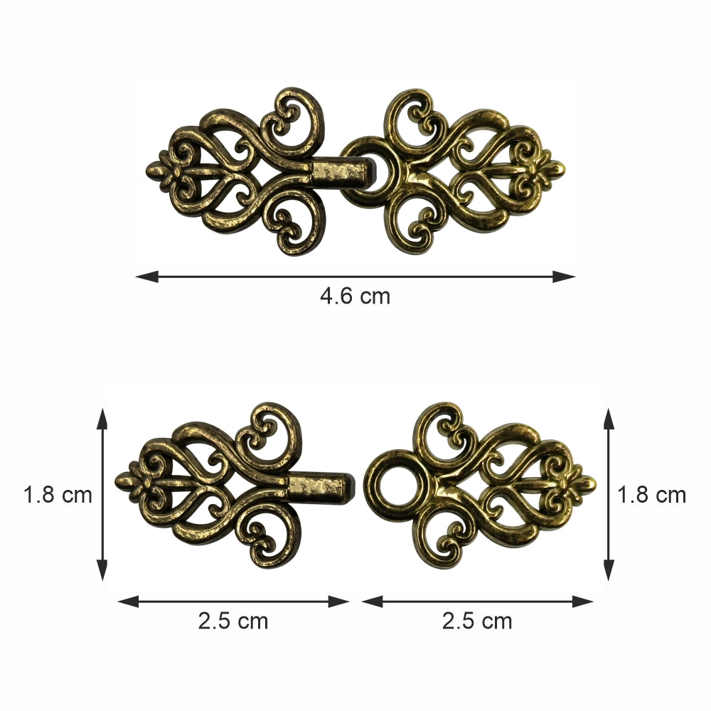 Intricate Designer Metal Clasp Closure Hook for Designer Clothing