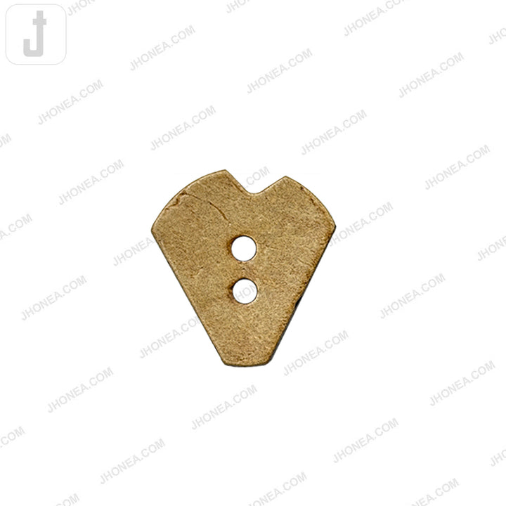 Smooth Finish Heart Shape 2-Hole Natural Coco Buttons