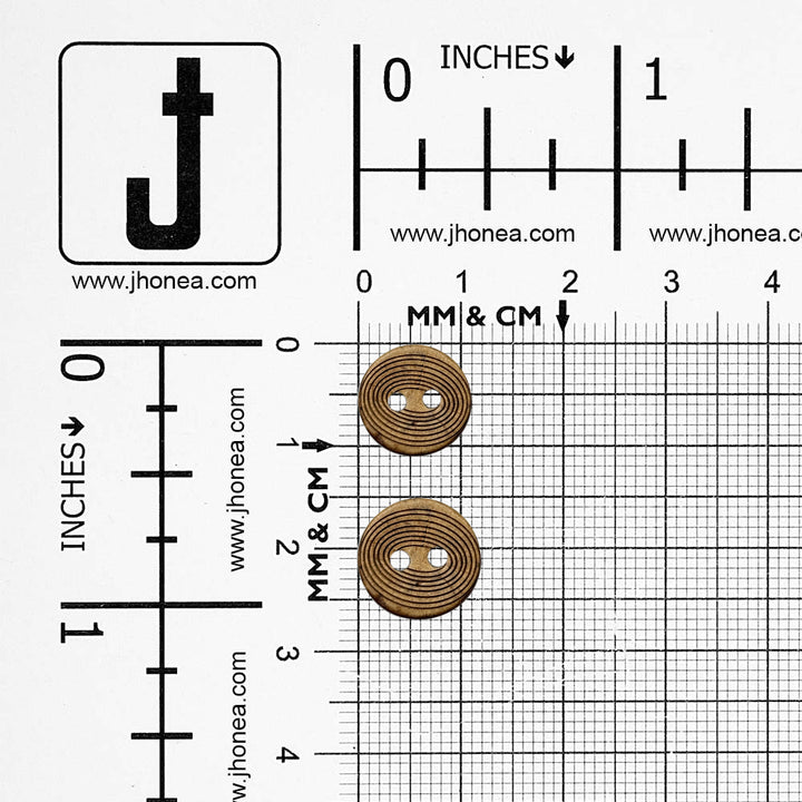 Natural Coco Buttons Round Shape 2 Hole Fingerprint Design