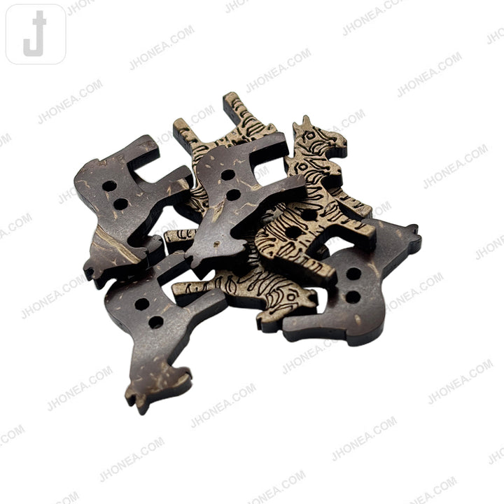 Zebra Shaped 2 Hole Coco Shell Eco Friendly Button