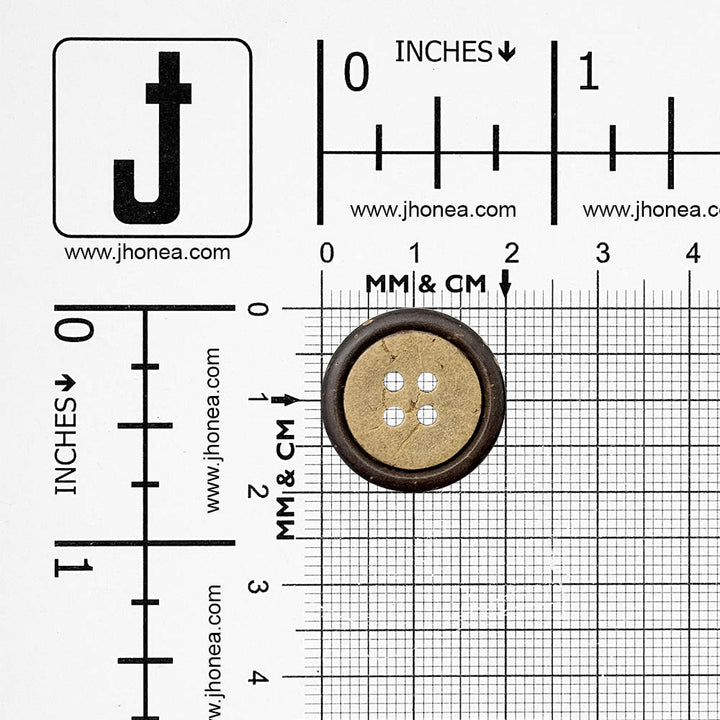 20mm Natural Smooth Finish 4-Hole Coco Shell Buttons