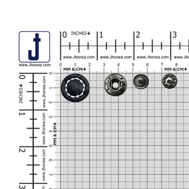 20mm Decorative PU Leather 4-Part Snap Buttons