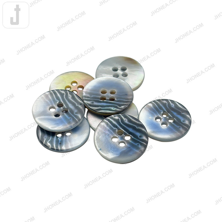 Beautiful Ocean Wave Design 4-Hole Natural Buttons for Sweaters