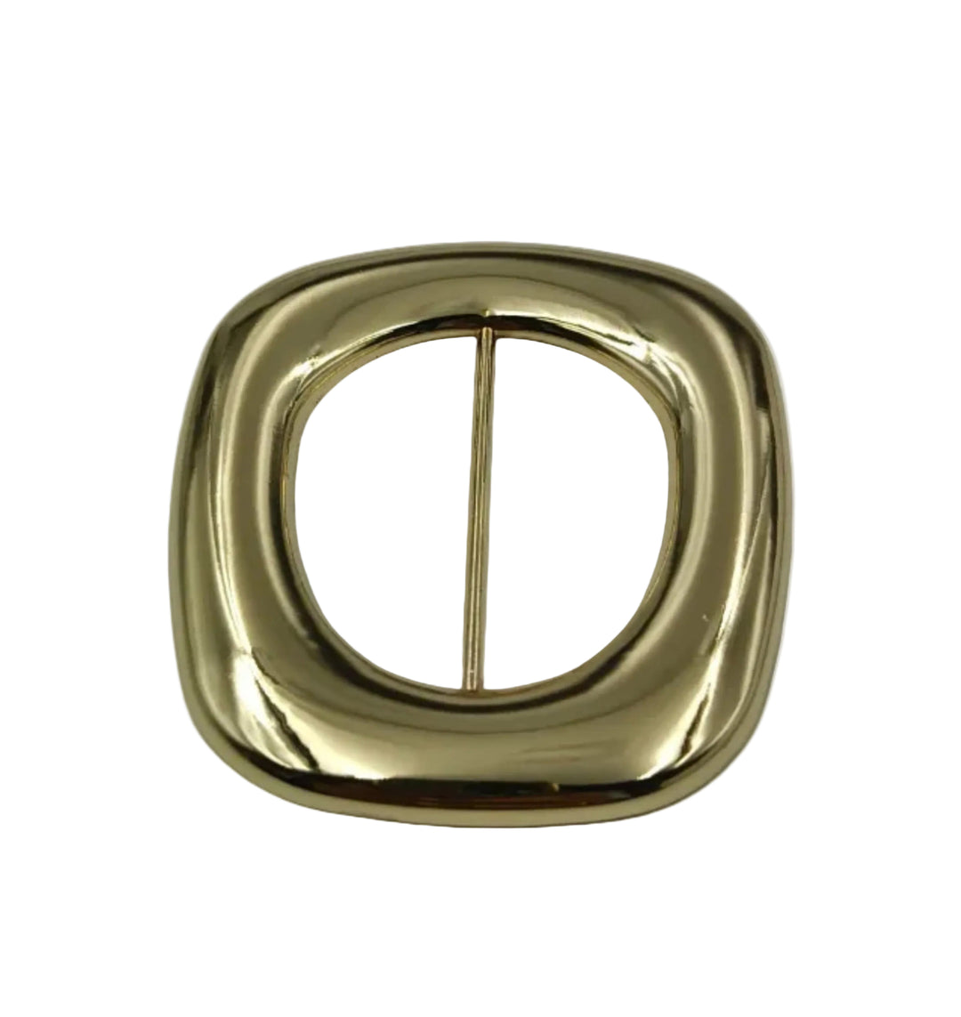 Classic Shiny Gold Smooth Finish Adjustable Sliding Belt Buckle