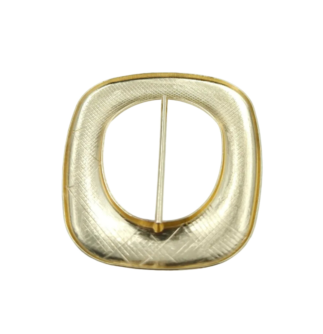 Shiny Gold Smooth Finish Adjustable Sliding Belt Buckle