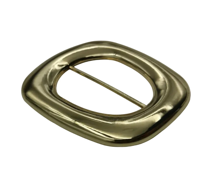Shiny Gold Smooth Finish Adjustable Sliding Belt Buckle