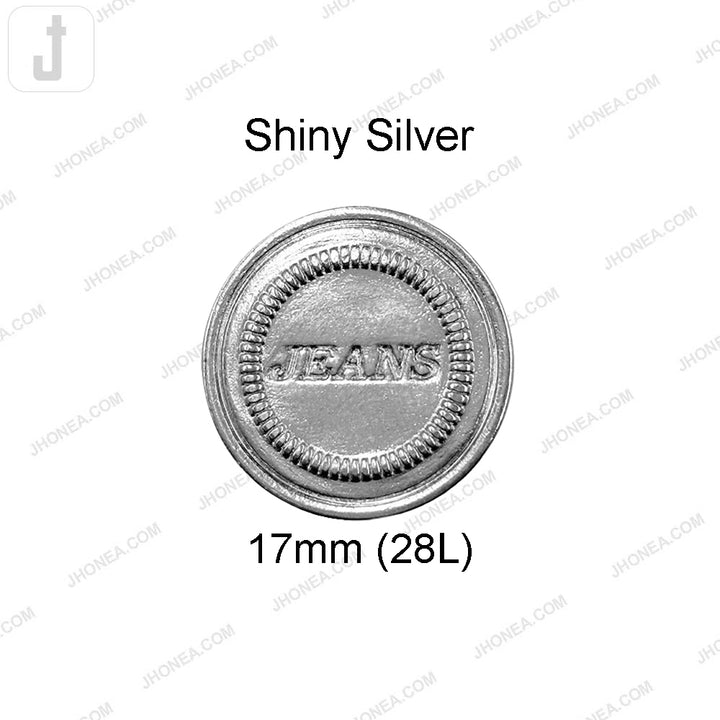 Classic Shiny Silver Jeans Buttons for Denim Skirts/Pants