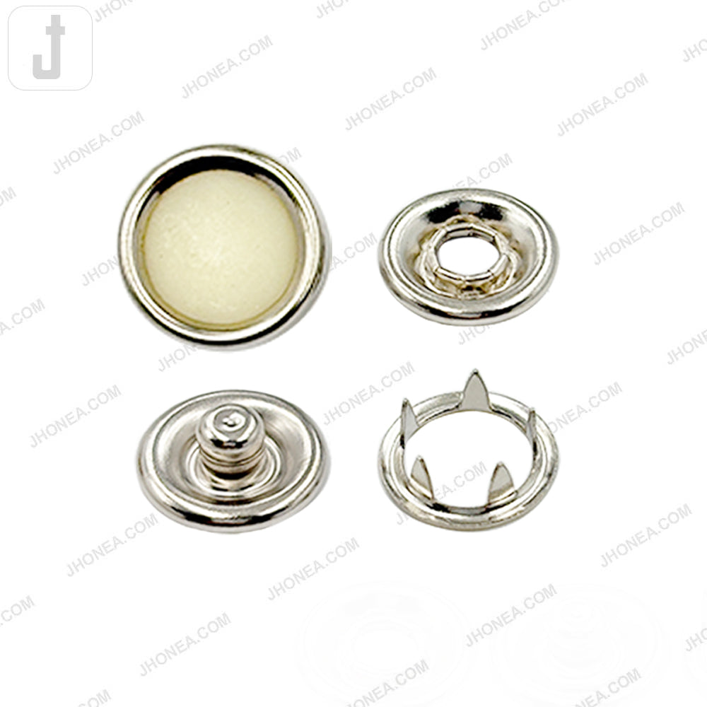 Shiny Finish 12mm Solid Brass 4-Part Prong Snap Fastener Button