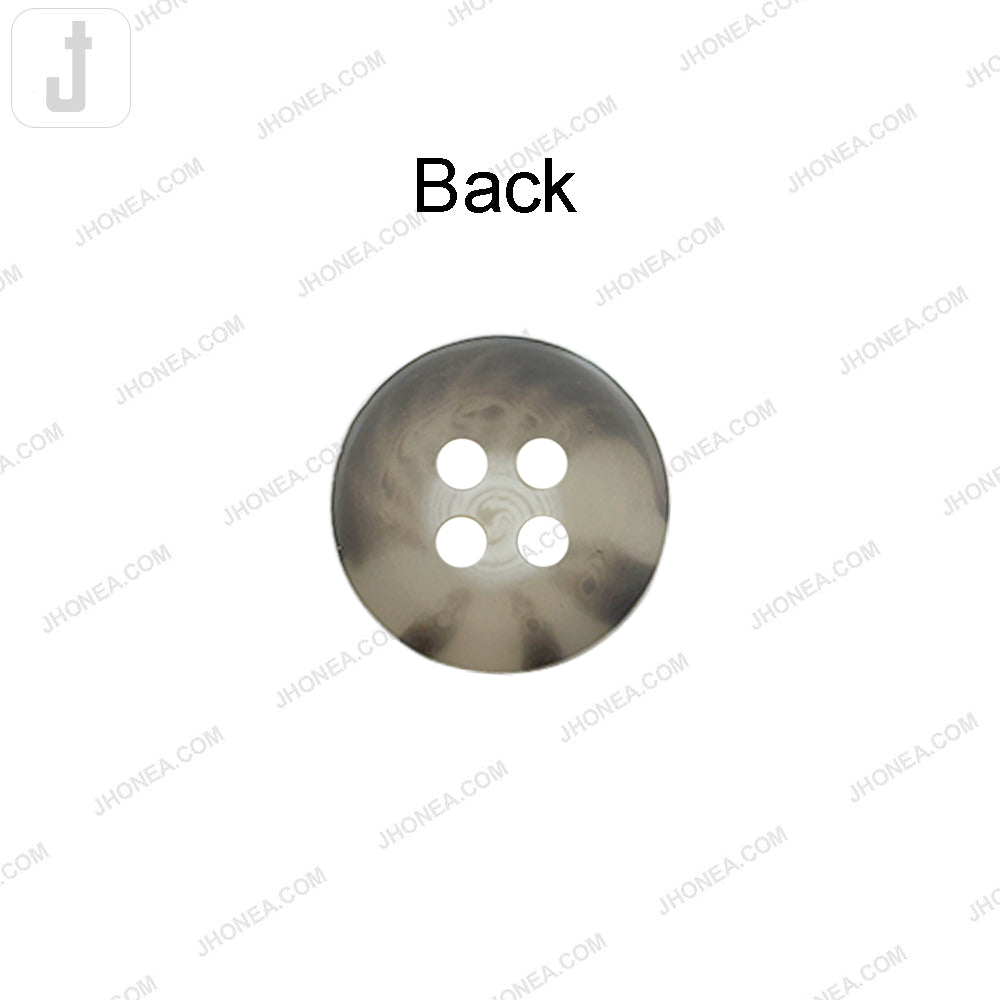 Grey Shaded 12mm Polyester 4-Hole Button for Men/Women/Kids