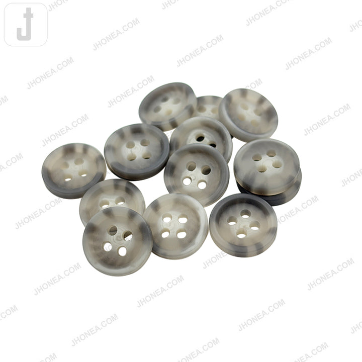 Grey Shaded 12mm Polyester 4-Hole Button for Men/Women/Kids