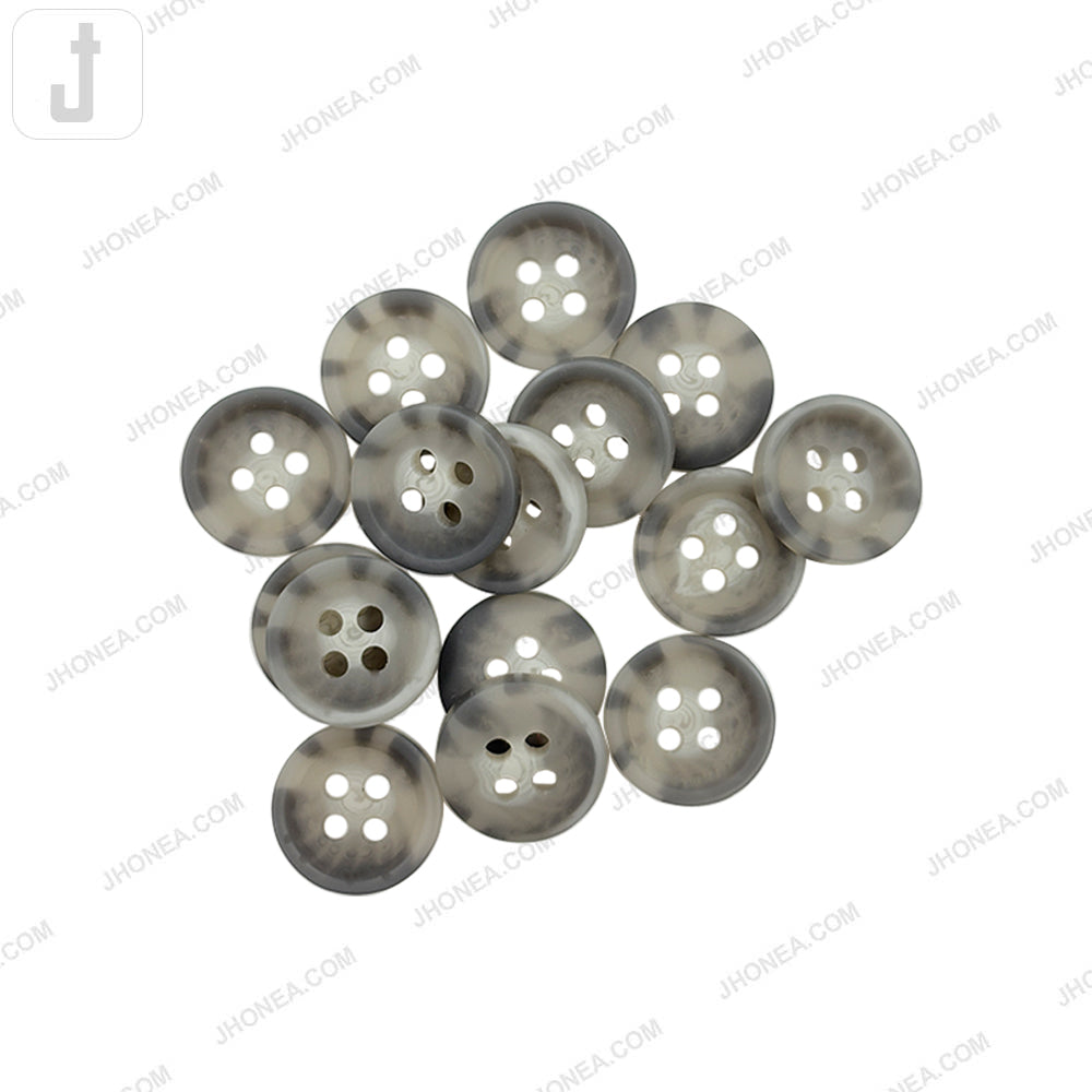 Grey Shaded 12mm Polyester 4-Hole Button for Men/Women/Kids