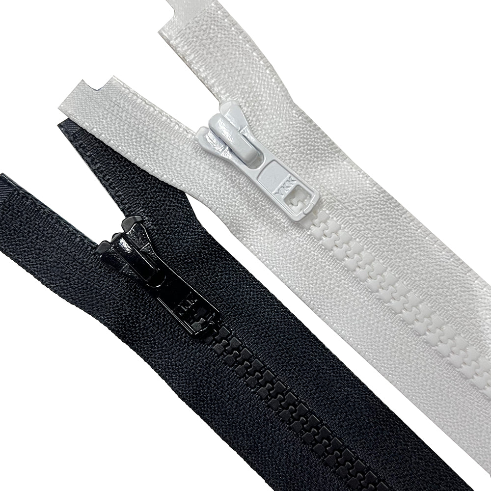 YKK- #5 Black/White Vislon Open-End & Closed-End YKK Zipper