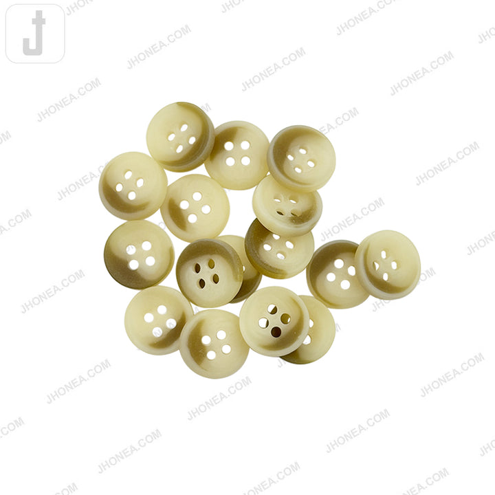 Round 4-Hole Rim Design 11mm Polyester Button for Sweaters/Cardigans