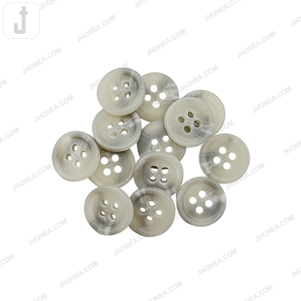 Stylish Light Grey Round Polyester Button for Formal Shirts