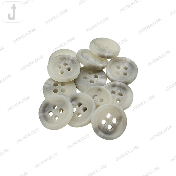 Stylish Light Grey Round Polyester Button for Formal Shirts