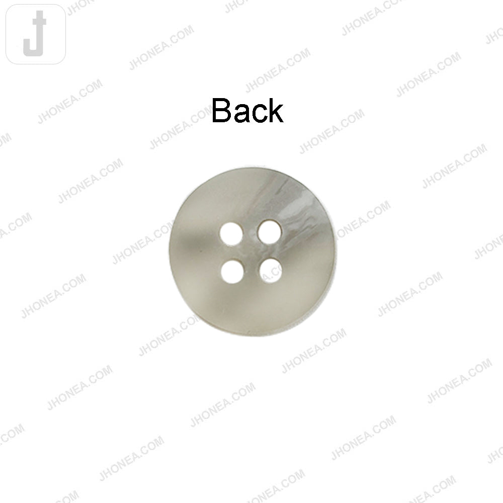 Stylish Light Grey Round Polyester Button for Formal Shirts