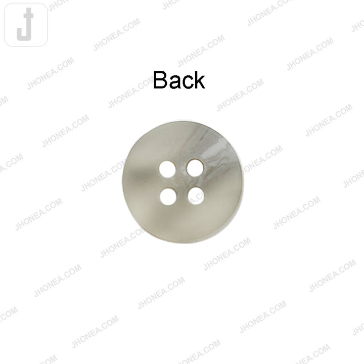 Stylish Light Grey Round Polyester Button for Formal Shirts