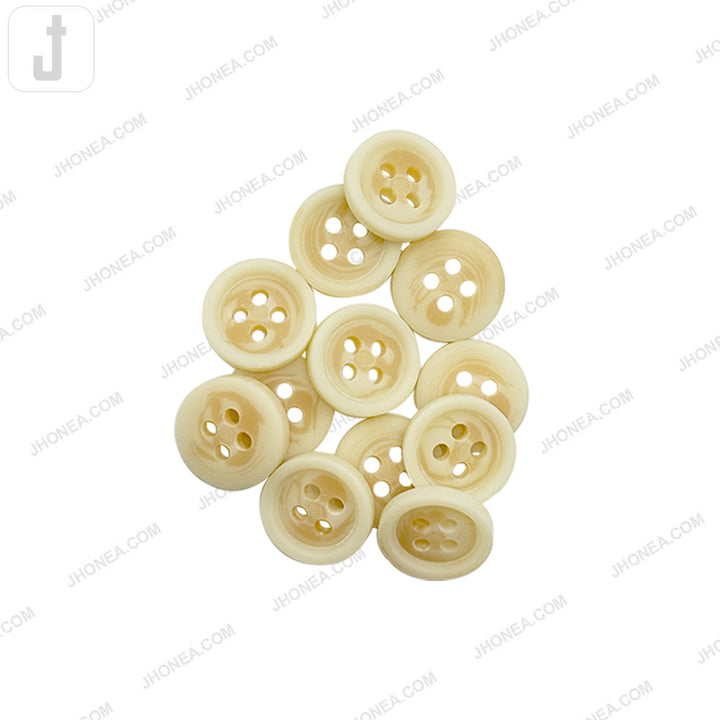 Classic Cream Round 4-Hole Polyester Button for Knitwear