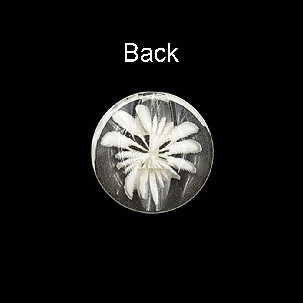 Elegant Transparent Round Flower Polyester Back Side Hole Button