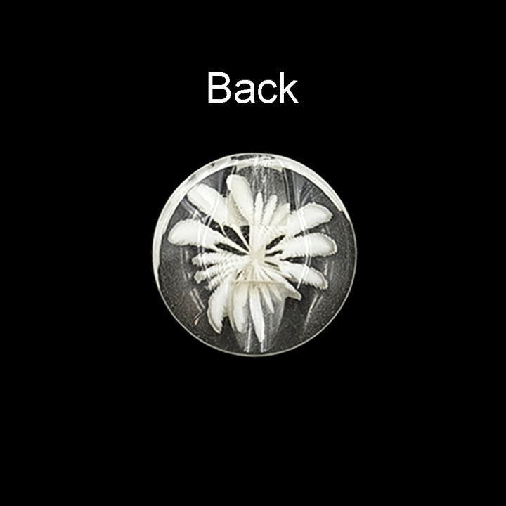 Elegant Transparent Round Flower Polyester Back Side Hole Button