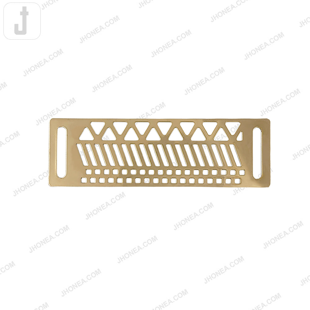Shiny Gold Rectangle Cutwork Design Metal Plate Fashion Hardware