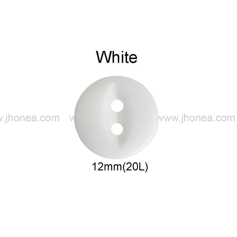 2-Hole Round Shape 12mm(20L) Poly Button