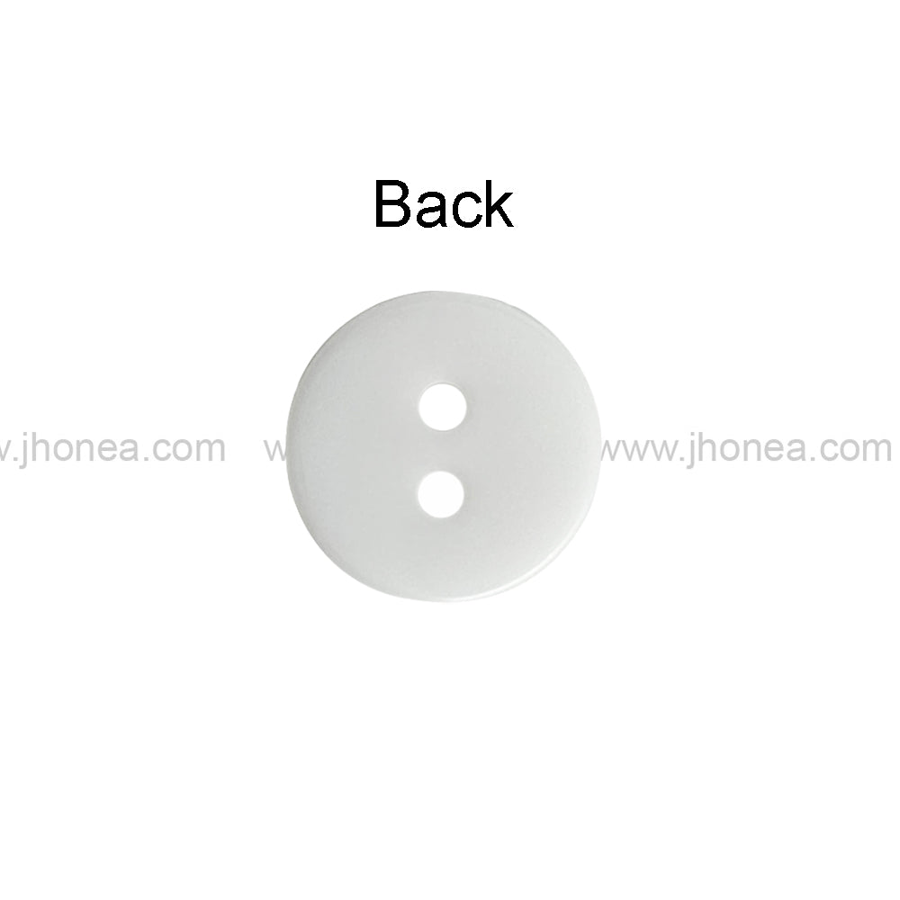 2-Hole Round Shape 12mm(20L) Poly Button