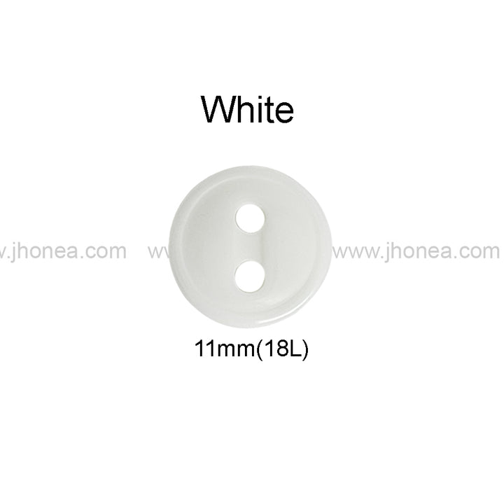Round Shape Rim Design 11mm(18L) Poly Shirt Button