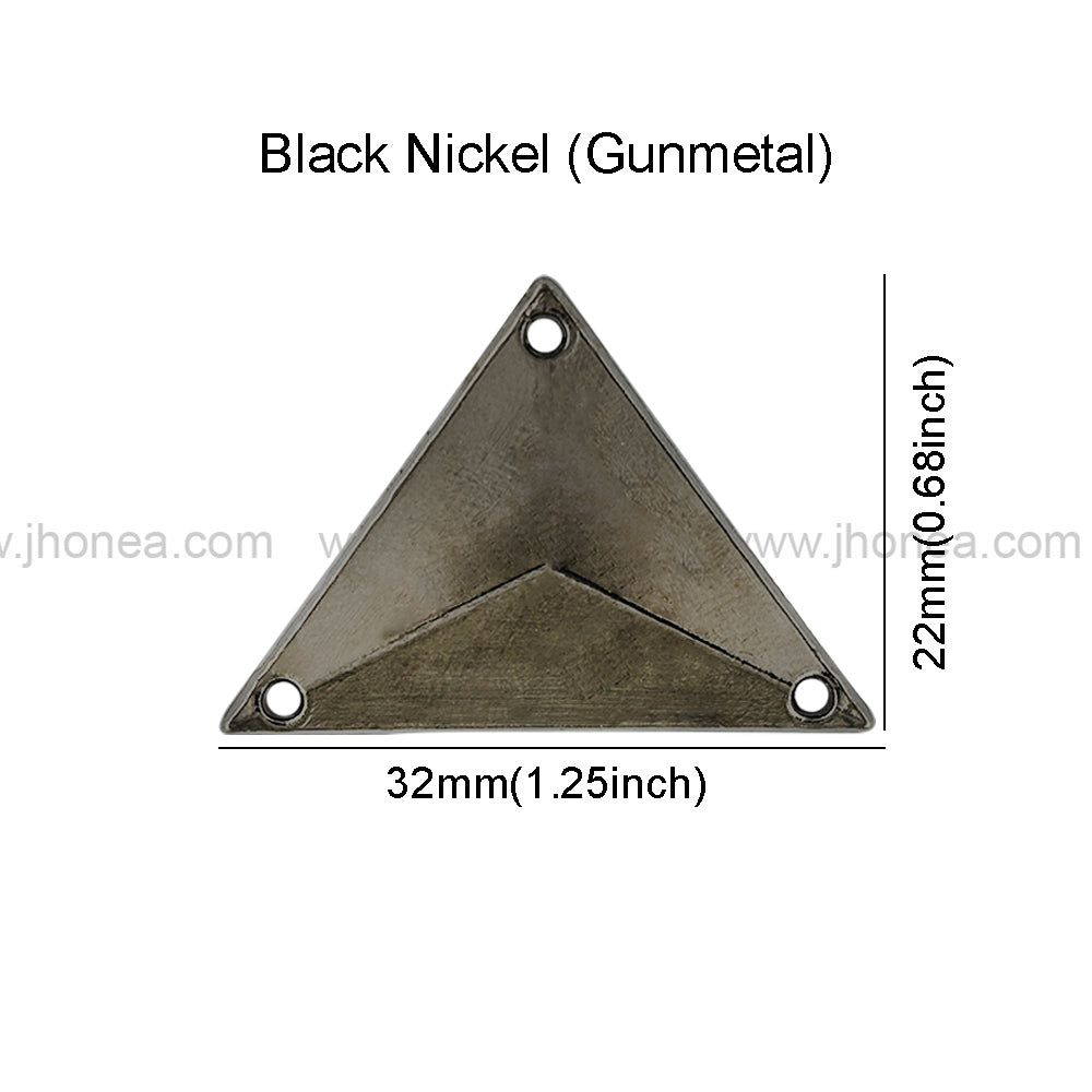 Elegant Triangle Shape Metal Clothing Accessory for Bags and Garments