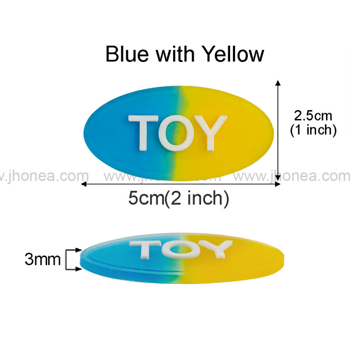 Dual Color Oval Shape Silicone Patch with TOY Logo
