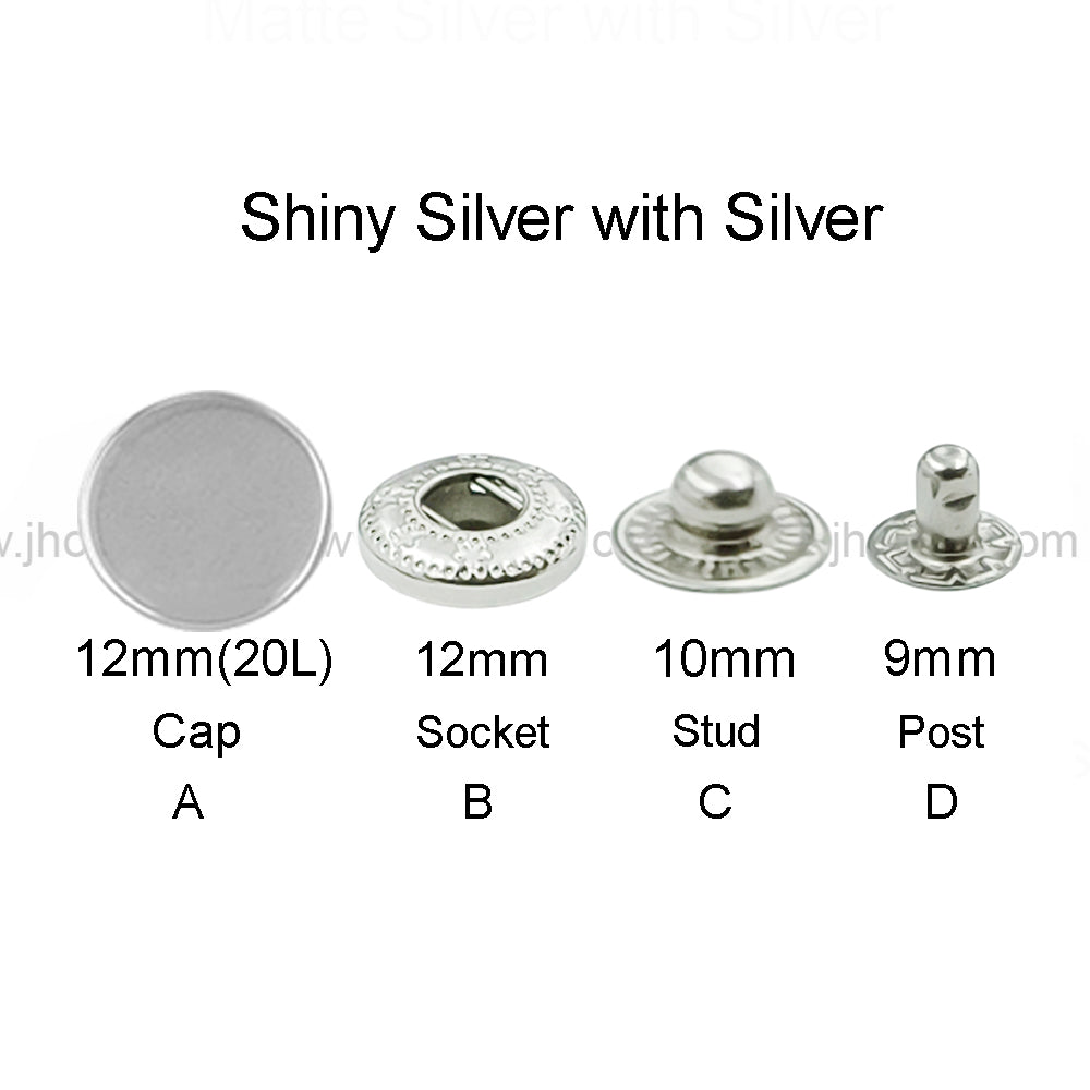 Smooth Flat Surface Snap Buttons for Denim Clothing
