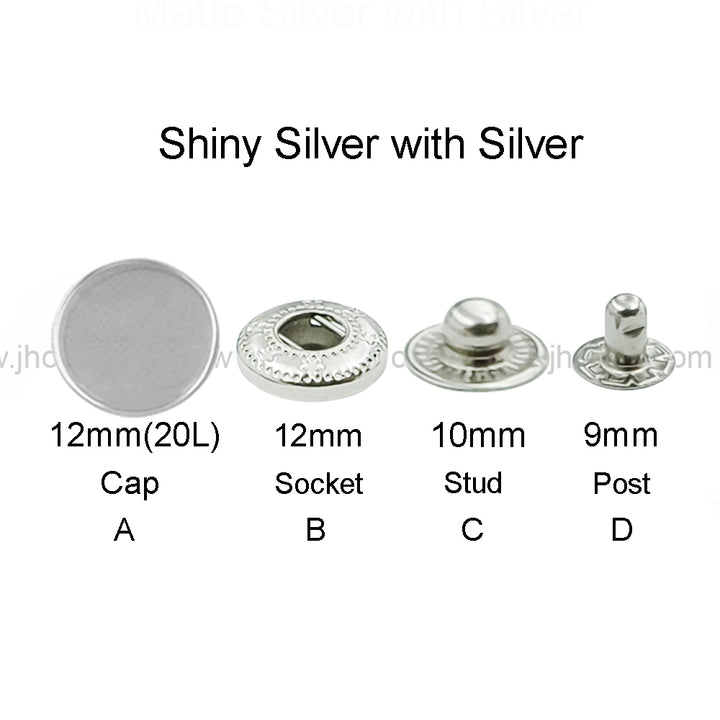 Smooth Flat Surface Snap Buttons for Denim Clothing